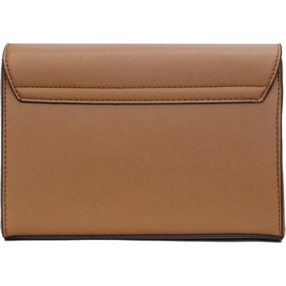⚡ Women's Brown Leather Elegant Snap Closure Envelope Foldover Clutch Bag - Picture 5 of 7